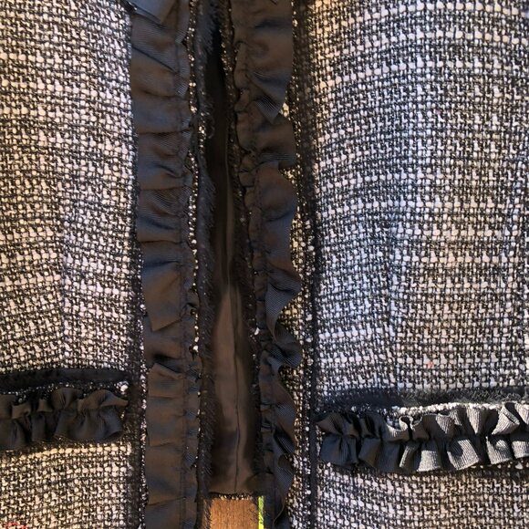 Apostrophe Cropped Tweed Ribbon Embellished Blazer Jacket 2 - Picture 10 of 13